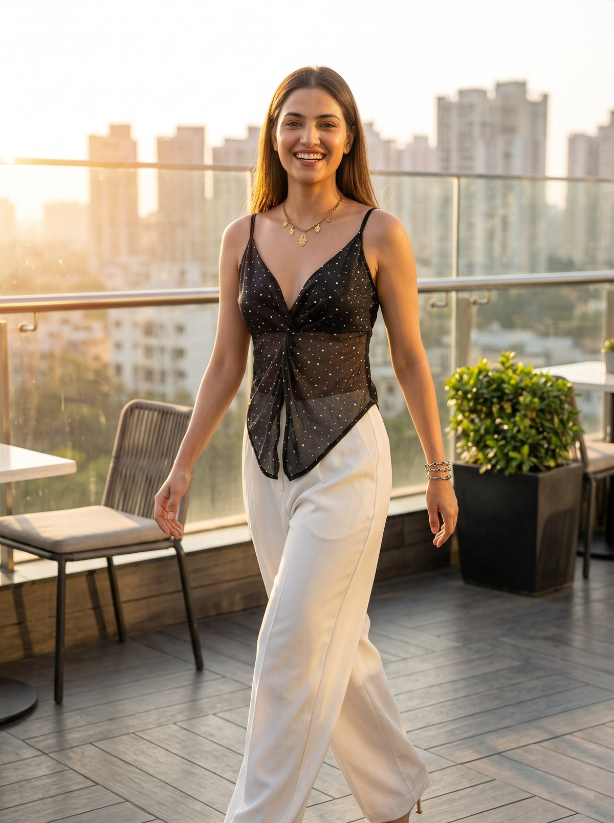 Tikdi Sheer Mesh Corset Cami
