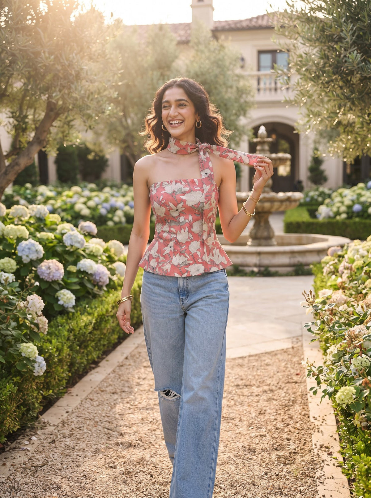 Rosette Floral Corset Top