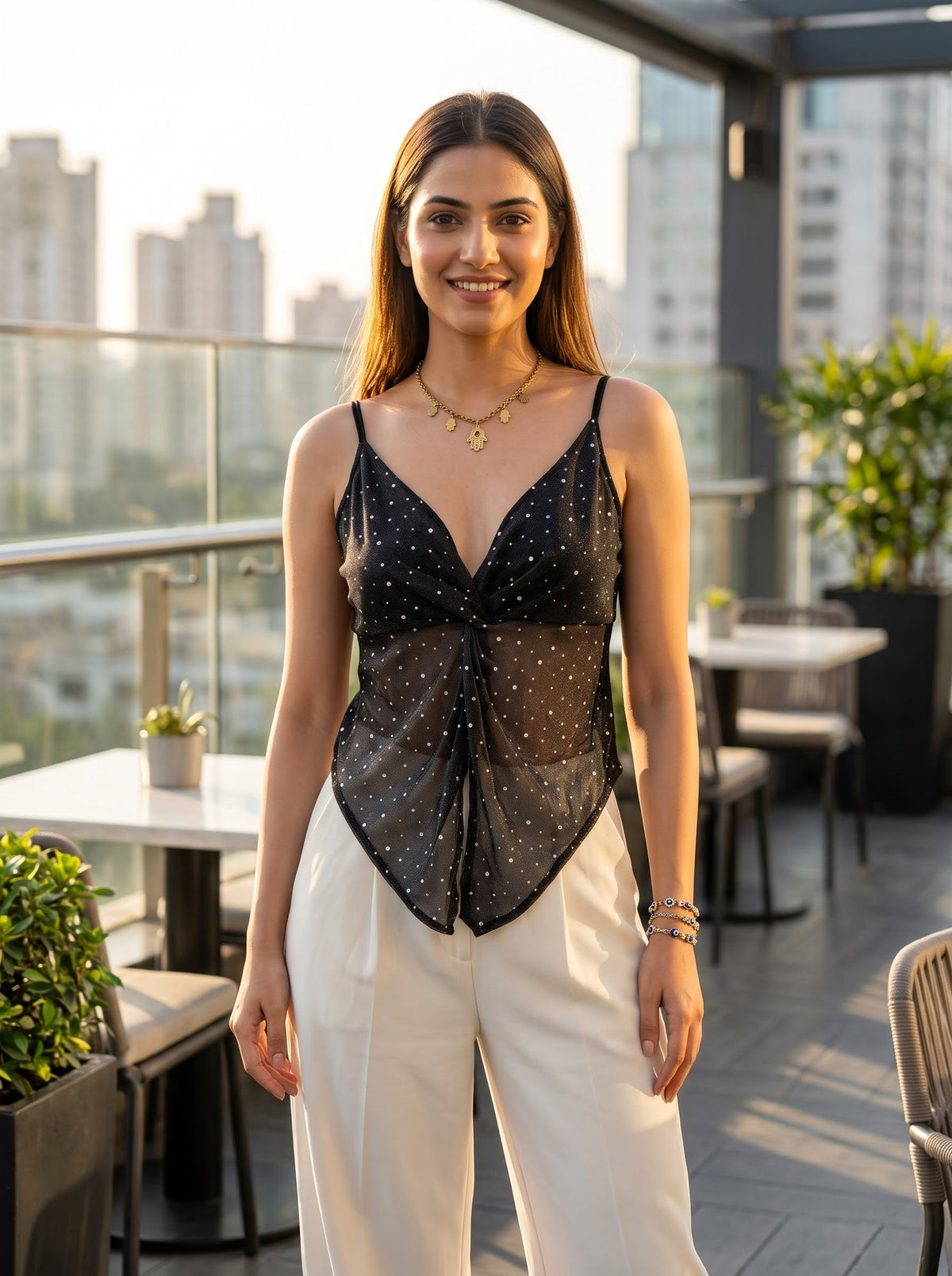 Tikdi Sheer Mesh Corset Cami