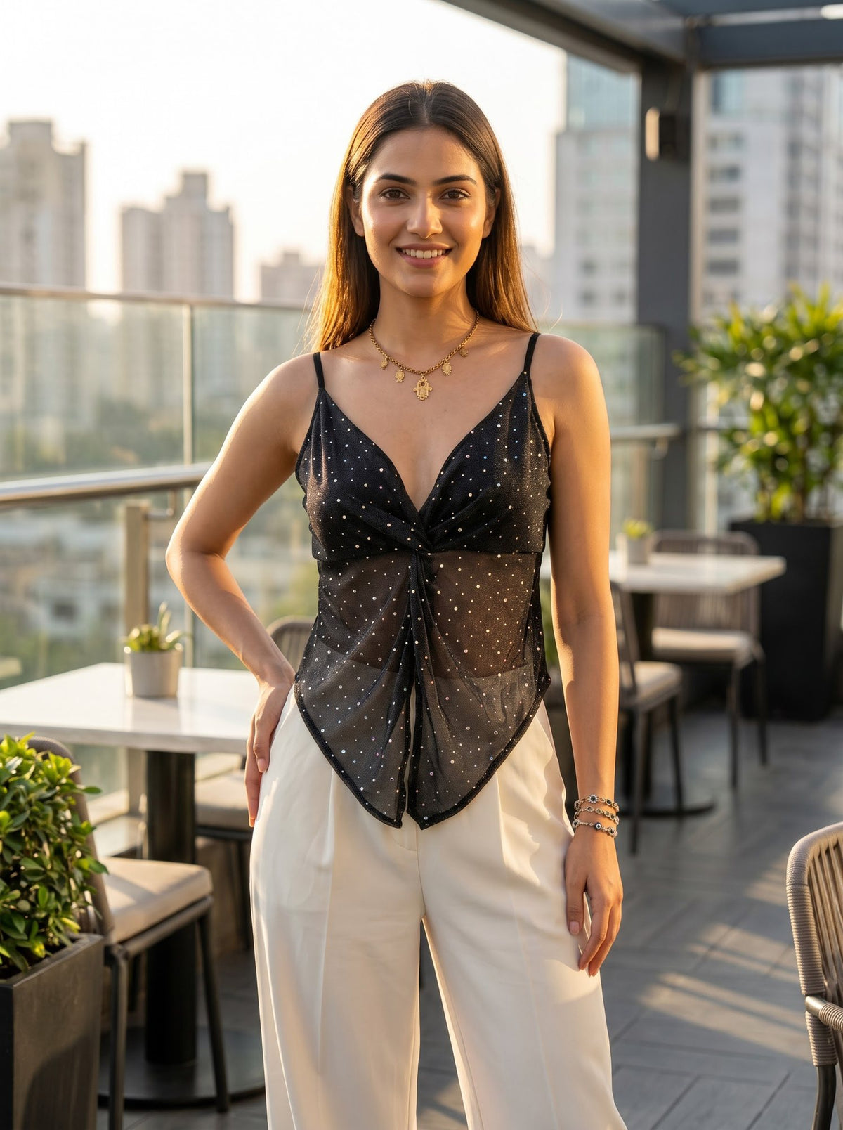 Tikdi Sheer Mesh Corset Cami
