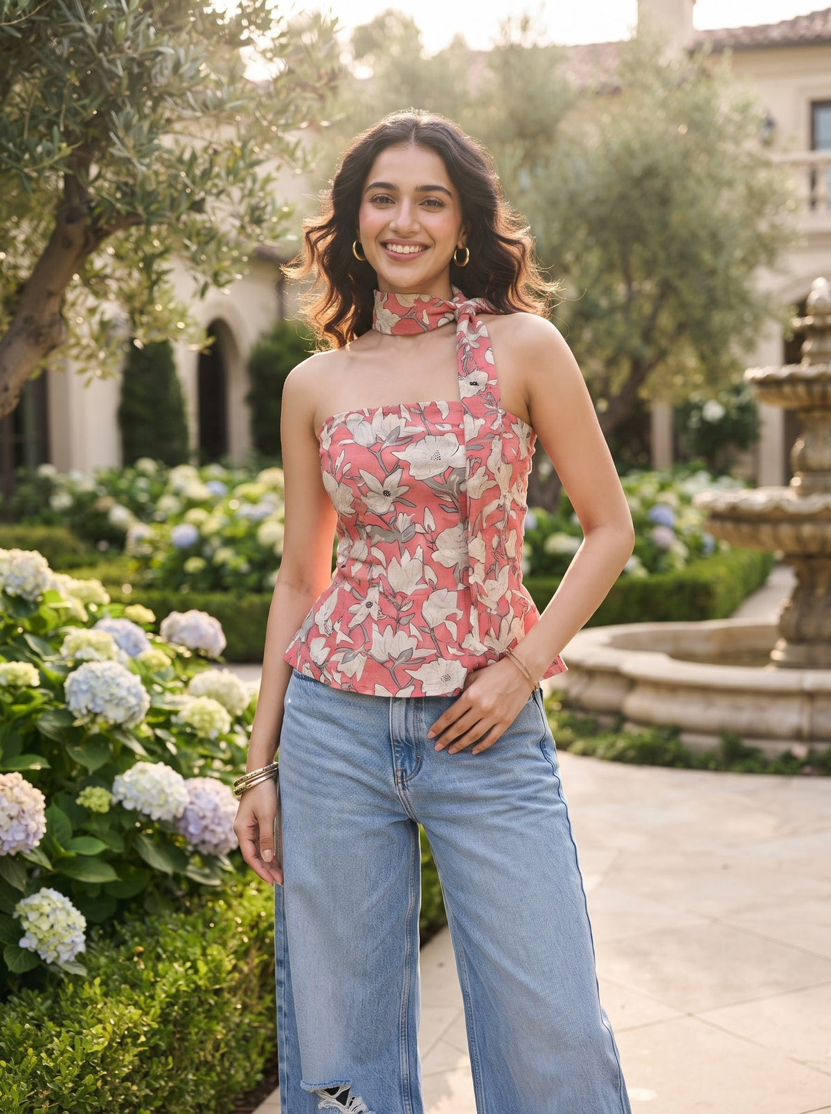 Rosette Floral Corset Top