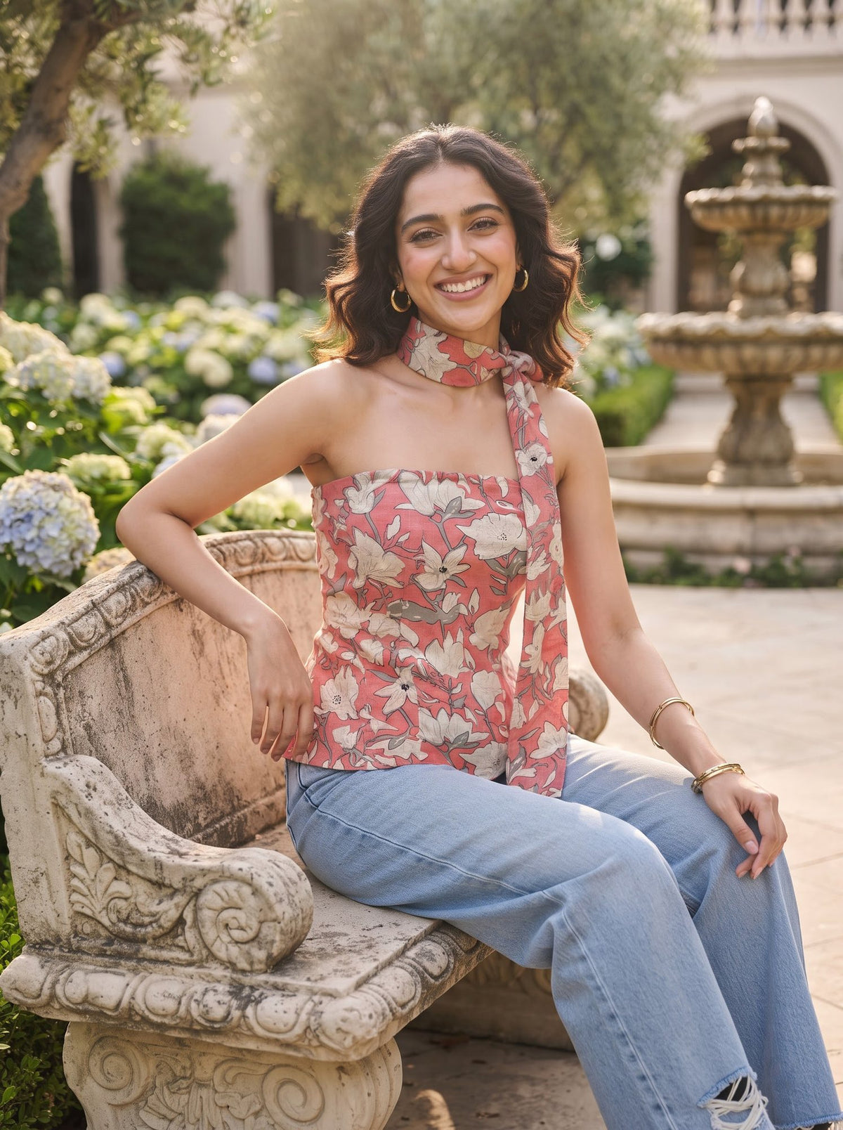 Rosette Floral Corset Top