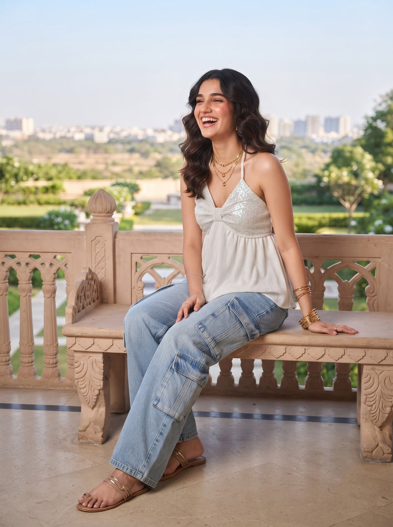 Dario Embellished Cami — White